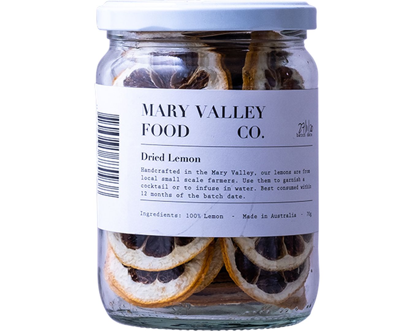 Mary Valley Food Co Dried Lemon 70g-Dried Fruit-The Local Basket