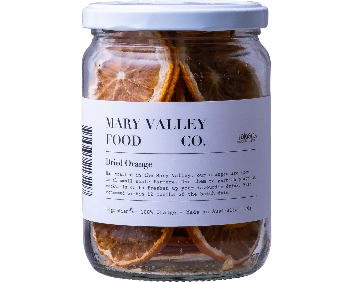 Mary Valley Food Co Dried Orange 70g-Dried Fruit-The Local Basket