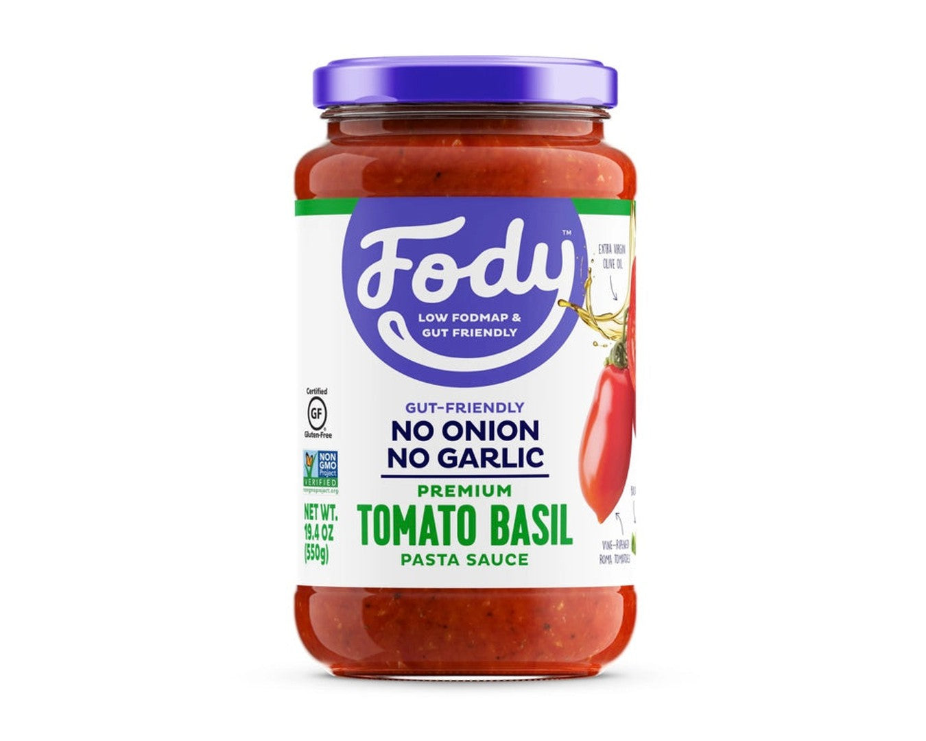 Fody Low Fodmap Tomato Basil 500g-Pasta Sauce-The Local Basket
