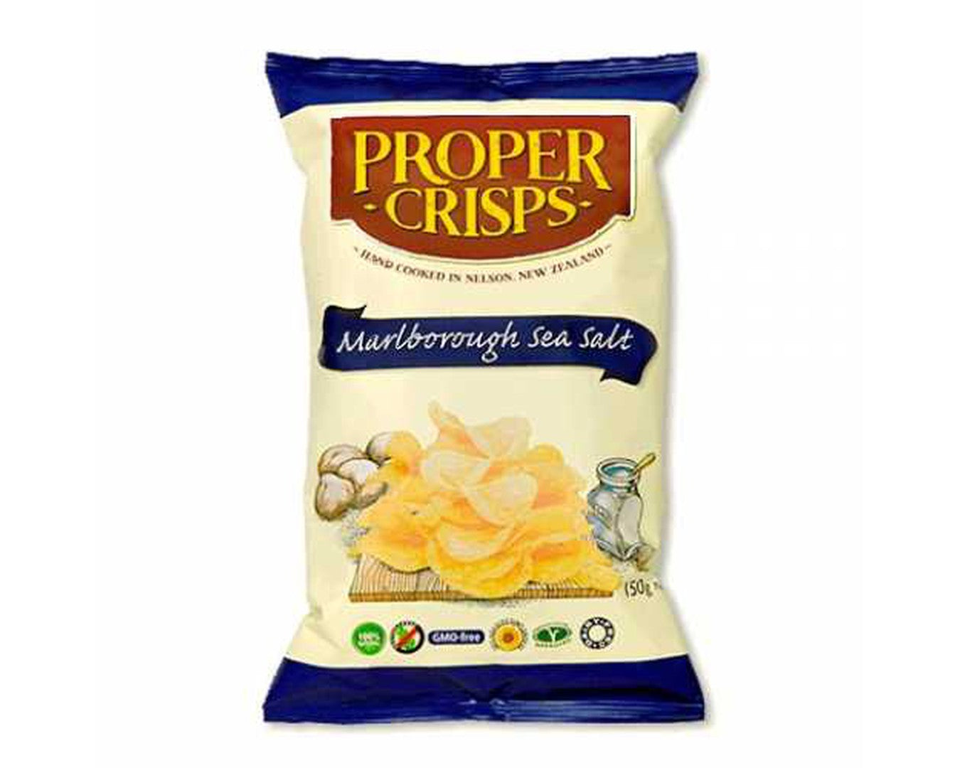 Proper Crisps Chips Marlborough Sea Salt 150g-Chips-The Local Basket
