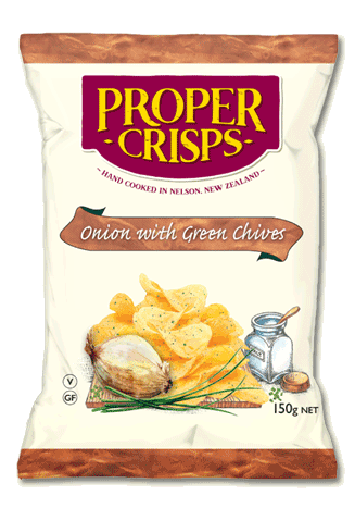Proper Crisps Chips Onion with Greens Chives 150g