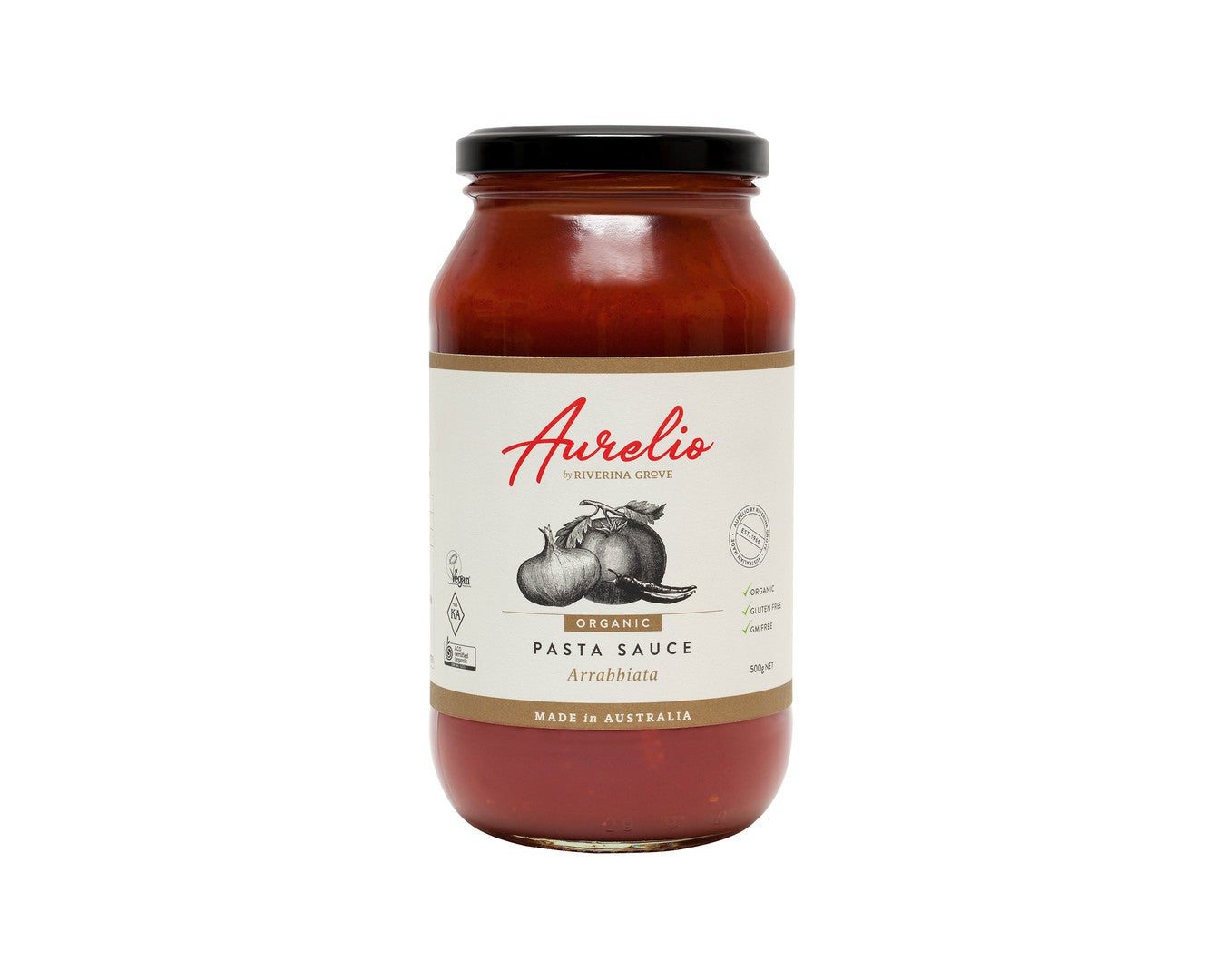 Aurelio Organic Arrabbiata Pasta Sauce 500gr-Pasta Sauce-The Local Basket