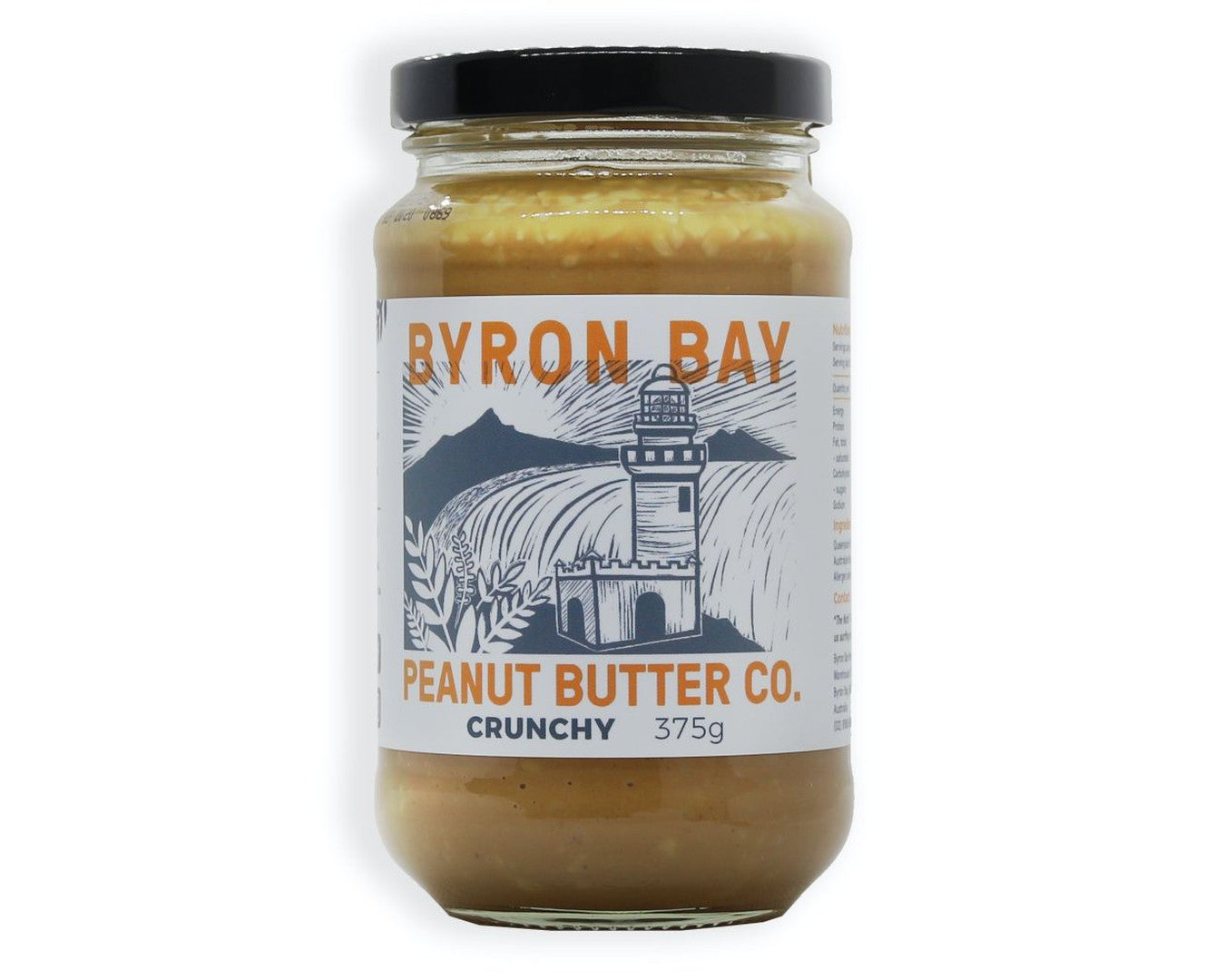 Byron Bay Peanut Butter Co Crunchy 375g-Spreads-The Local Basket