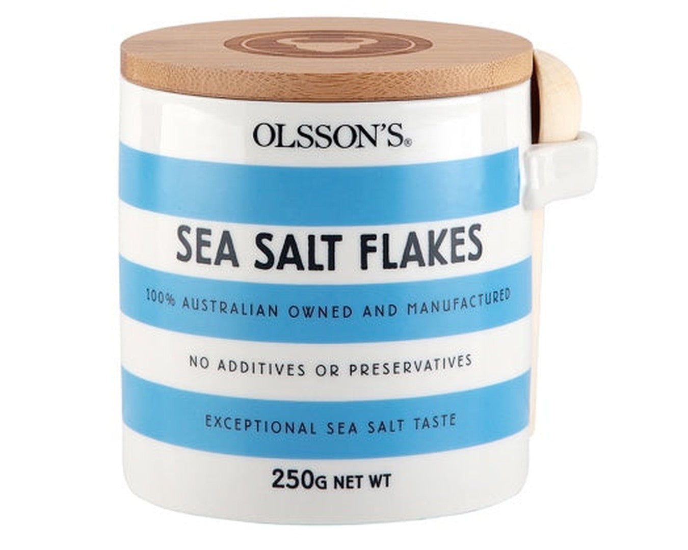 Olsson's Sea Salt Flakes Stoneware Jar 250g-Salt-The Local Basket