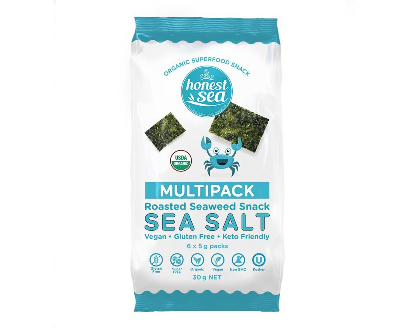 Honest Sea Seaweed Sea Salt Multipack 6x5g-Snack-The Local Basket