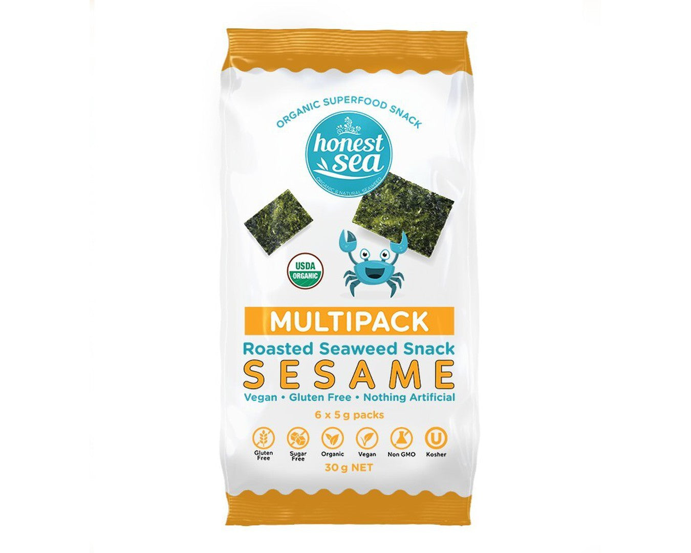 Honest Sea Seaweed Sesame Multipack 6x5g-Snack-The Local Basket