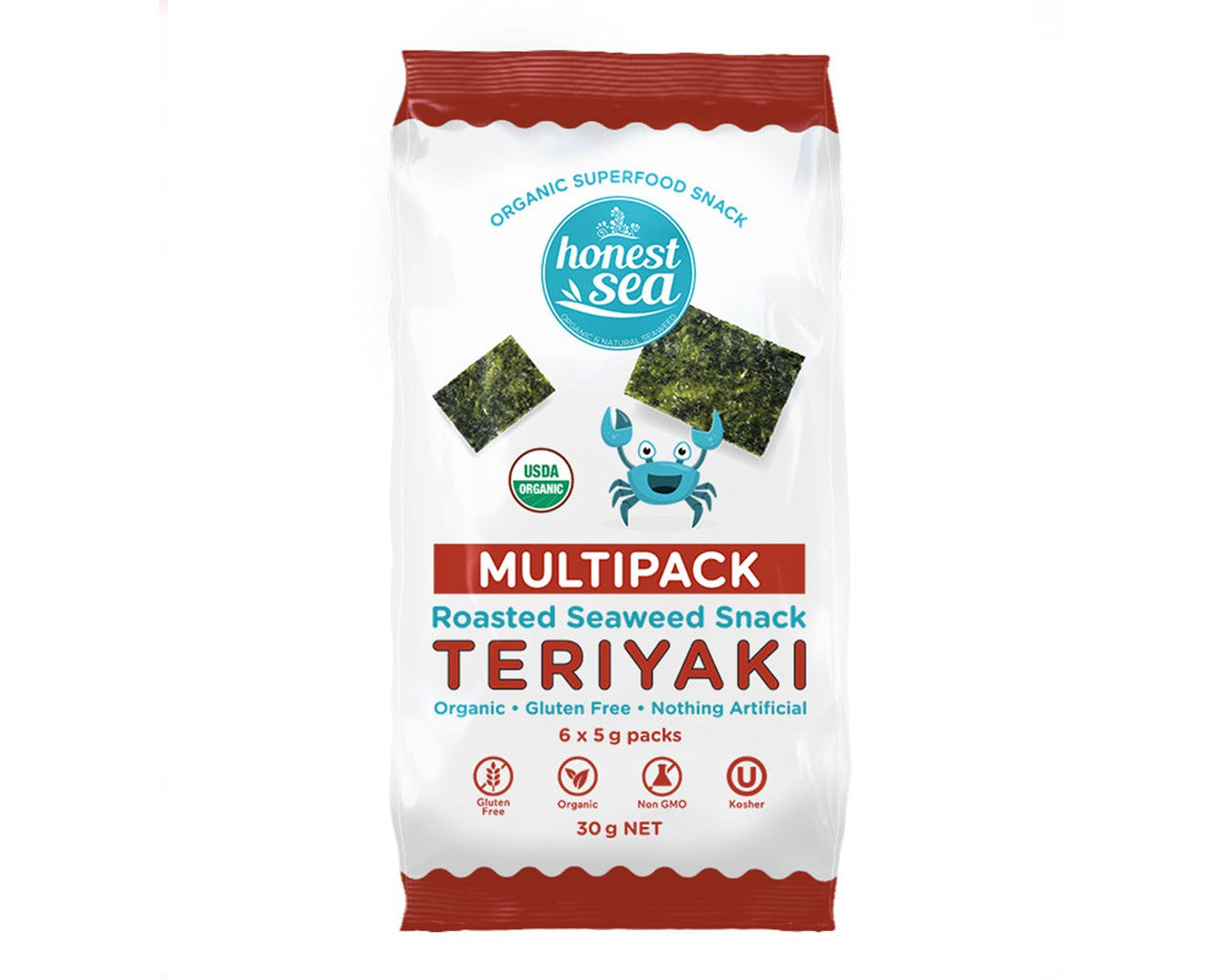Honest Sea Seaweed Teryiaki Multipack 6x5g-Snack-The Local Basket