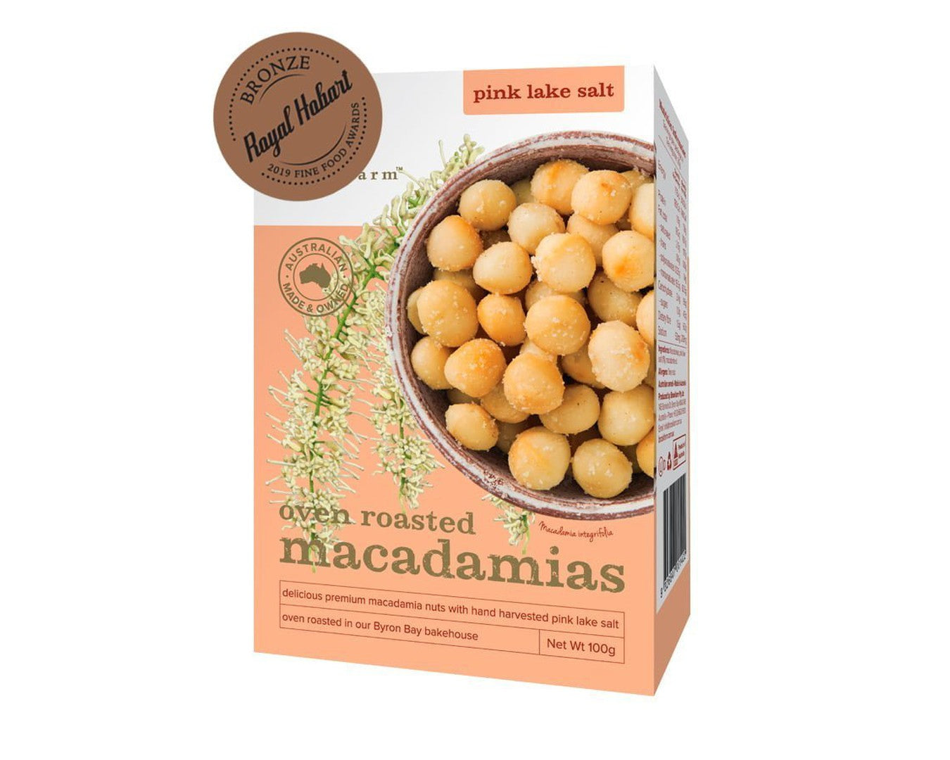 Brookfarm Roasted Macadamia Pink Salt Lake 100g-Snack-The Local Basket