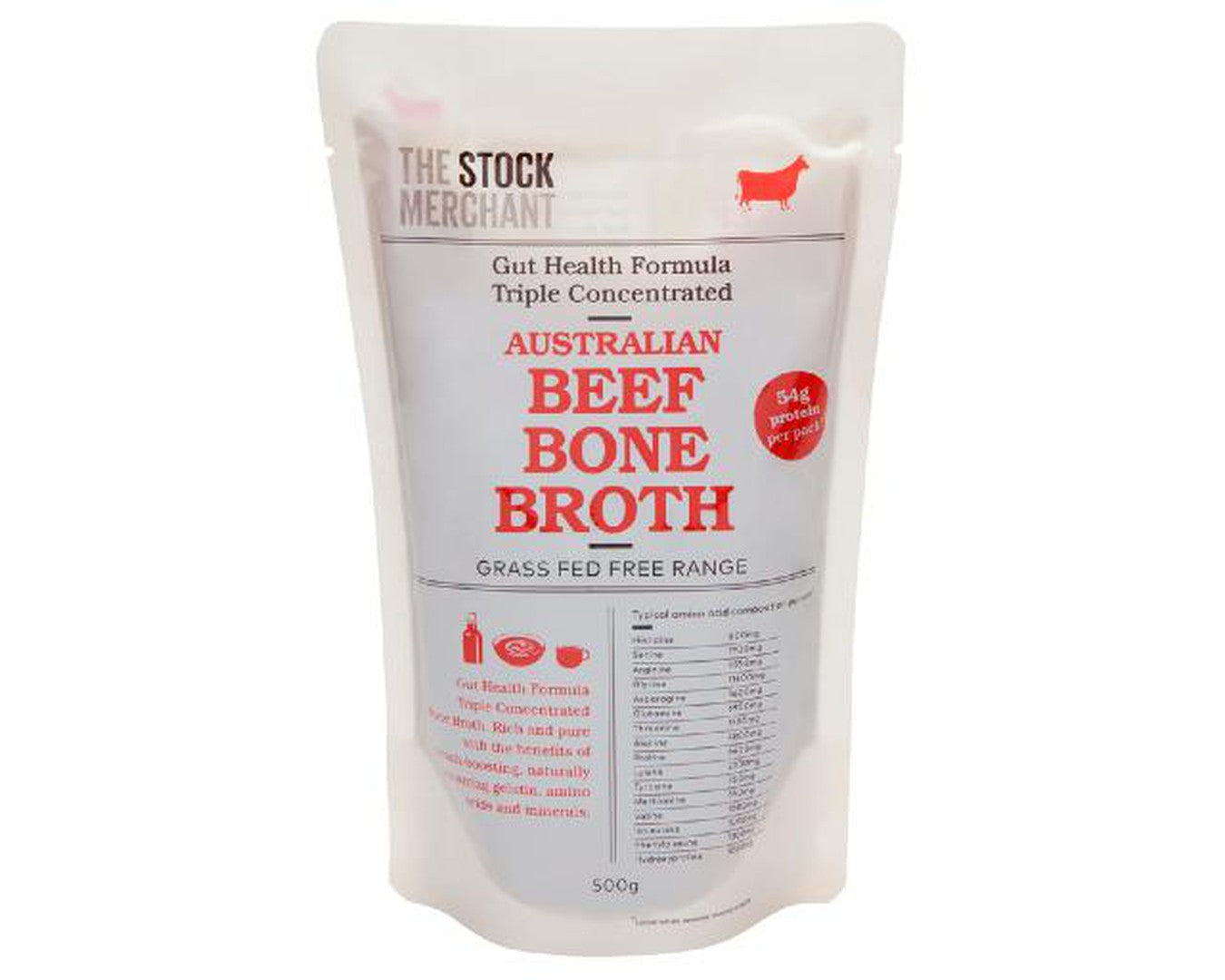 The Stock Merchant Gut Health Formula Triple Concentrated Free Range Australian Beef Bone Broth 500g-Stock-The Local Basket