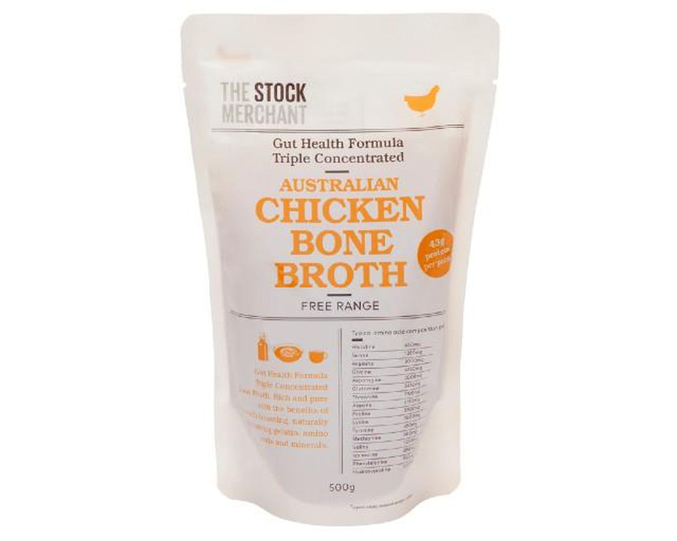 The Stock Merchant Gut Health Formula Triple Concentrated Free Range Australian Chicken Bone Broth 500g-Stock-The Local Basket