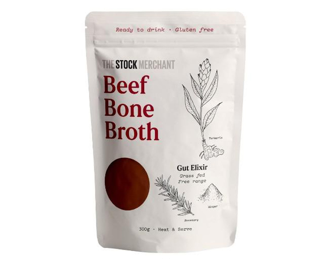 The Stock Merchant Ready to Drink Beef Bone Broth 300g-Stock-The Local Basket