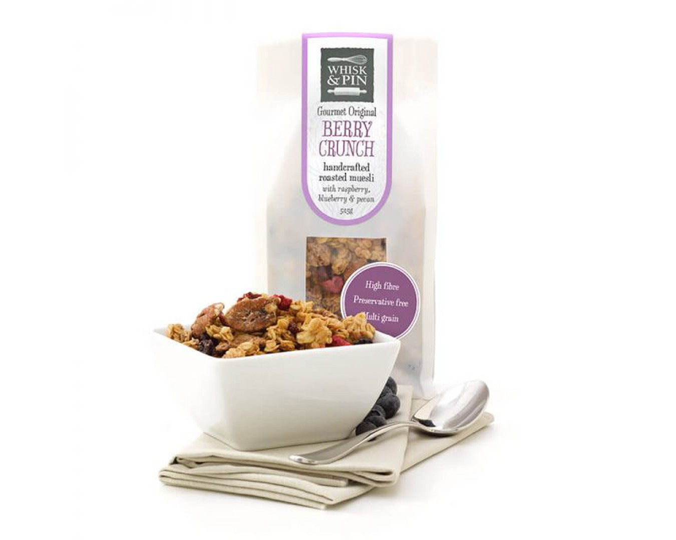 Whisk & Pin Berry Crunch Muesli 525g-Cereal-The Local Basket