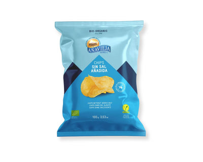 Anavieja No Salt Potato Chips 100g, organic gluten-free chips with no added salt.