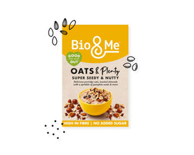 Bio & Me Super Seedy and Nutty Porridge 400g – A healthy, fibre-rich breakfast mix packed with oats, seeds, and nuts for a gut-loving start to your day.