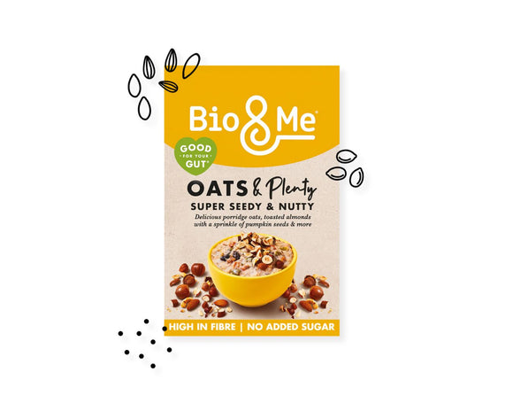 Bio & Me Super Seedy and Nutty Porridge 400g – A healthy, fibre-rich breakfast mix packed with oats, seeds, and nuts for a gut-loving start to your day.