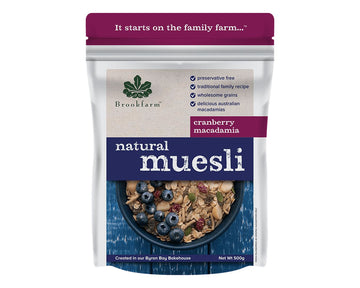 Brookfarm Natural Cranberry Muesli 500g-Cereal-The Local Basket