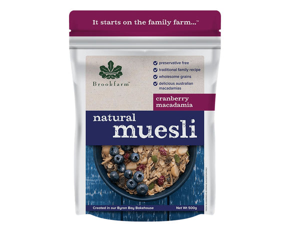Brookfarm Natural Cranberry Muesli 500g-Cereal-The Local Basket