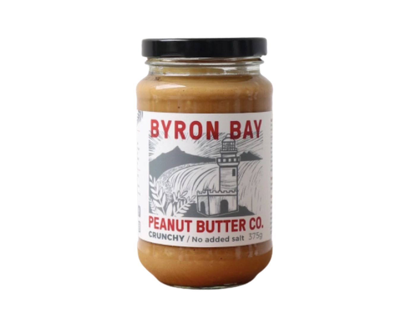Byron Bay Peanut Butter Co No Added Salt Crunchy 375g-Spreads-The Local Basket