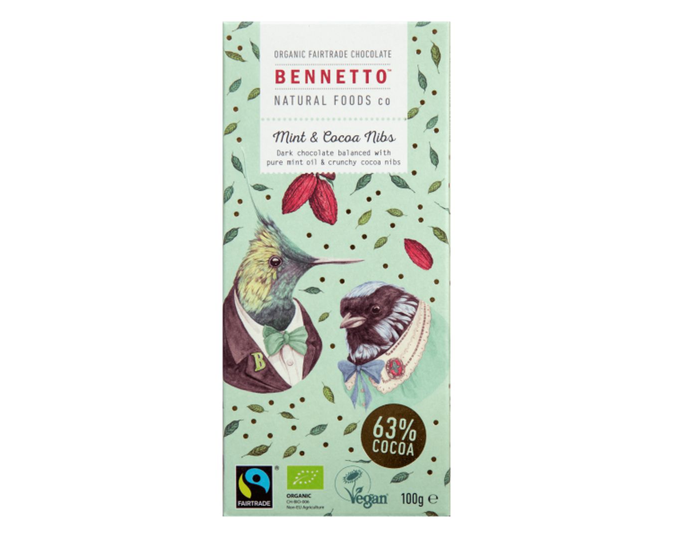 Bennetto Mint and Cocoa Nibs 100gr-Chocolate-The Local Basket