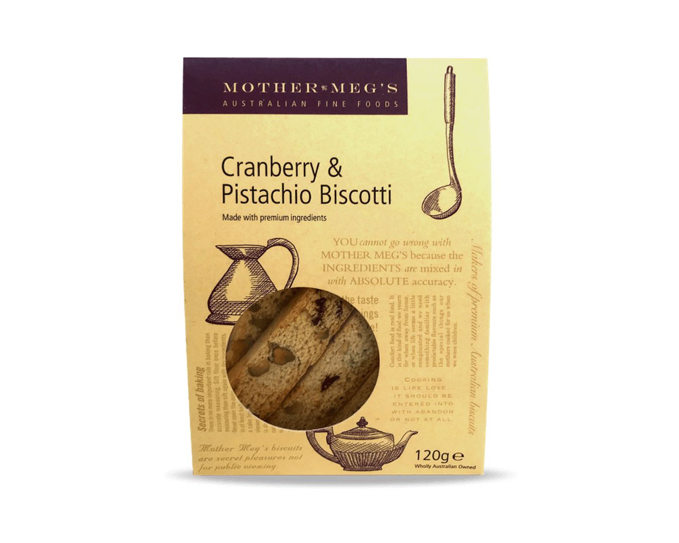 Mother Meg's Cranberry & Pistachio Biscotti 125g-Biscuit-The Local Basket