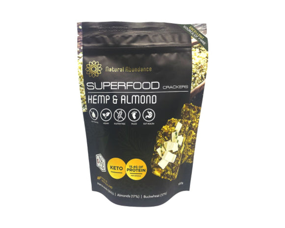 Natural Abundance Hemp and Almond Crackers 100g