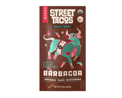 Riega Organic Barbacoa Beef Taco Seasoning 25.5g from The Local Basket – a rich, organic spice blend for bold Tex-Mex meals.