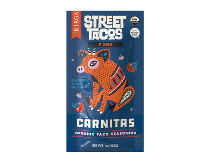 Riega Organic Carnitas Pork Taco Seasoning 28.3g from The Local Basket – a premium blend for tender and flavourful shredded pork tacos.