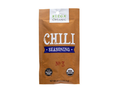 Riega Organic Chili Seasoning 25.5g from The Local Basket – classic organic spice blend for rich, hearty chili recipes.
