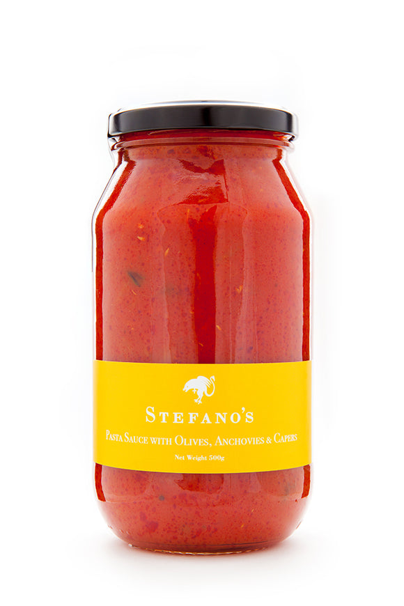 Stefano's Pasta Sauce with Olive, Anchovies & Capers 500g