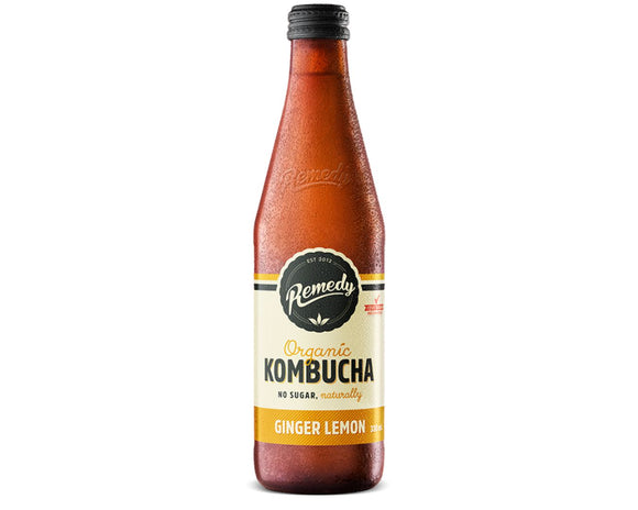 Remedy Kombucha Ginger Lemon 330ml-Beverages-The Local Basket