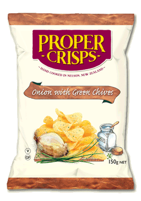Proper Crisps Chips Onion with Greens Chives 150g