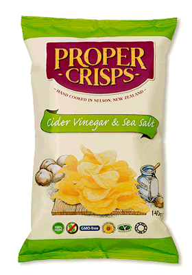 Proper Crisps Cider Vinegar & Sea Salt 140g