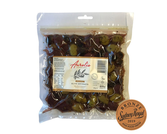 Aurelio Organic Mediterranean Olives Antipasto 300gr-Olives-The Local Basket