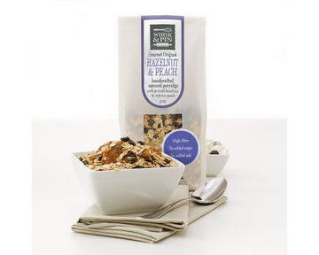 Whisk & Pin Hazelnut Peach Porridge 525g-Cereal-The Local Basket